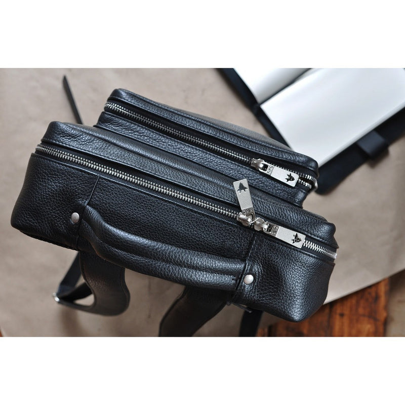 Kiko Leather Pebble 13 Laptop Backpack | Black 602