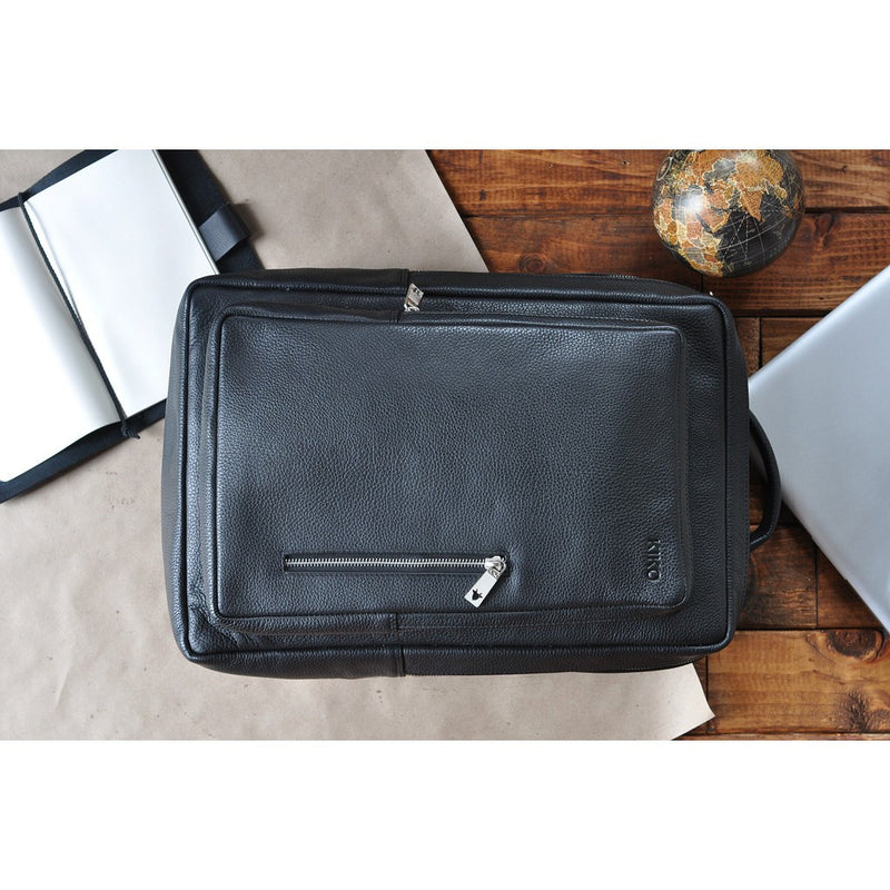 Kiko Leather Pebble 13 Laptop Backpack | Black 602