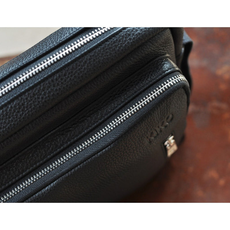 Kiko Leather Messenger Bag | Black 603