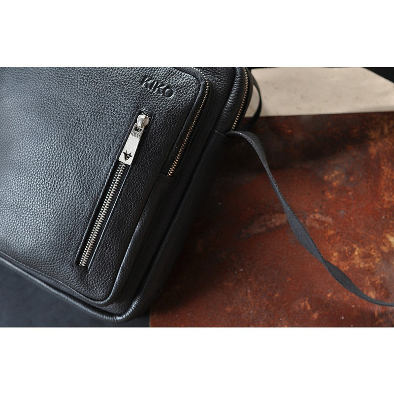 Kiko Leather Messenger Bag | Black 603