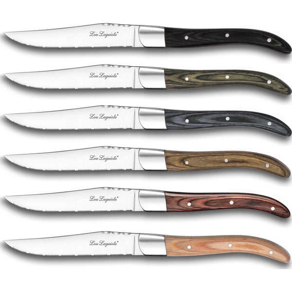 Couzon Lou Laguiole Louis Set of 6 Steak Knives | Pakka Wood 603960