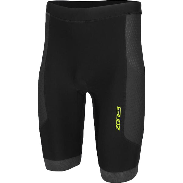 Zone3 Men's Aquaflo Plus Tri Shorts | Black/Neon Green