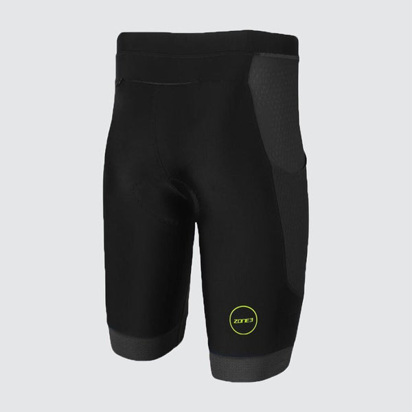 Zone3 Men's Aquaflo Plus Tri Shorts | Black/Neon Green