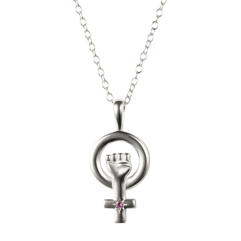 Awe Inspired Woman Power Charm Necklace | Standard Cable Chain