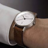 Sternglas Vintage Classic Leather Strap 20mm | Mahogany Silver
