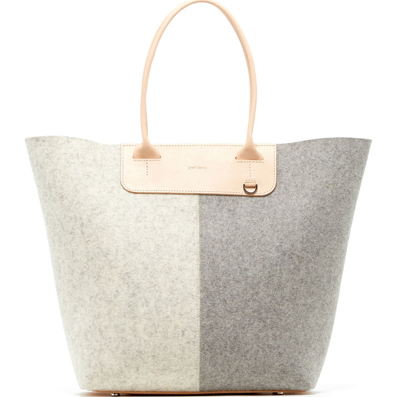 Graf Lantz Aiko Tote Bag | Granite & Heather White Felt / Natural Leather 6225Gnt