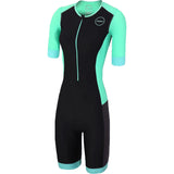 Zone3 Women's Aquaflo Plus Short Sleeve Trisuit | Black/Mint