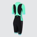 Zone3 Women's Aquaflo Plus Short Sleeve Trisuit | Black/Mint