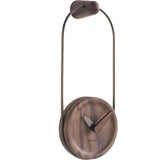 Nomon Micro Eslabon T Wall Clock | Walnut/Brass