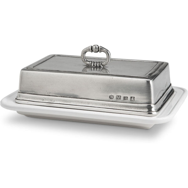 Match Convivio Double Butter Dish with Cover | White