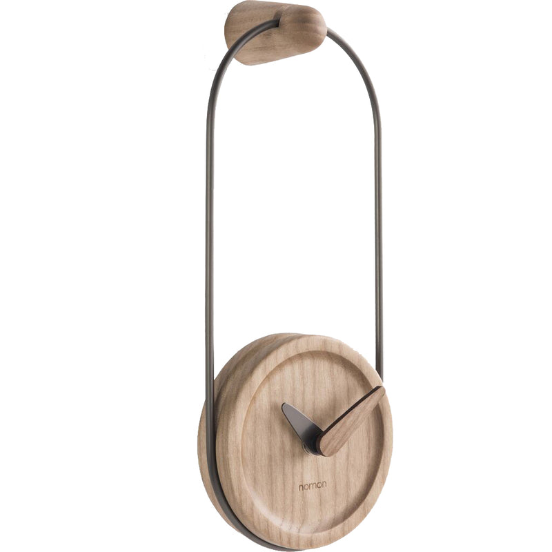 Nomon Micro Eslabon T Wall Clock | Walnut/Brass