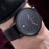 Sternglas Vintage Cattle Leather Strap 20mm | Nero Silver