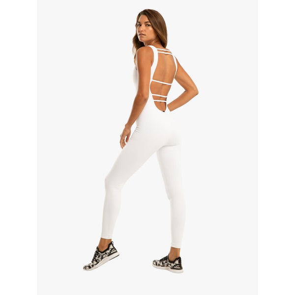 Koral Jet Blackout Jumpsuit | White