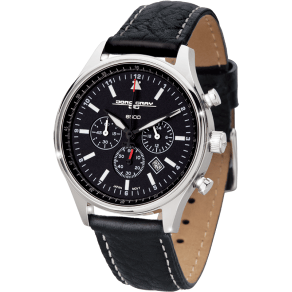 Jorg Gray JG6500-21 Black Chronograph Unisex Watch | Leather
