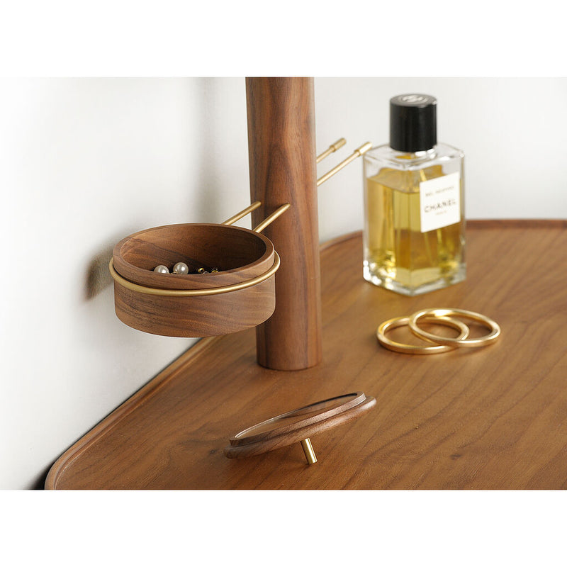 Nomon TOCADOR - VANITY TABLE | Natural walnut and Polished brass accesory