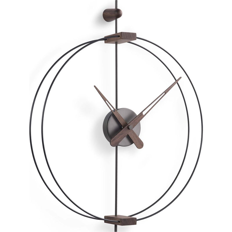 Nomon Micro Barcelona T Wall Clock | Glassfibre/Brass/Walnut