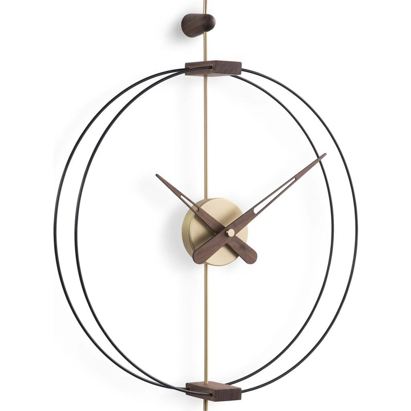 Nomon Micro Barcelona G Wall Clock | Glassfibre/Brass/Walnut