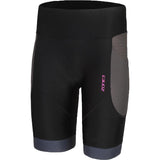 Zone3 Women's Aquaflo Plus Tri Shorts | Black/Grey/Neon Pink