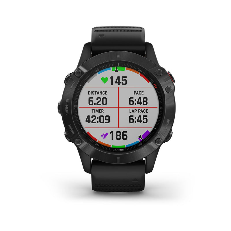 Garmin Fenix 6 GPS Glass Smartwatch Black - Black Band, 010-02158-01