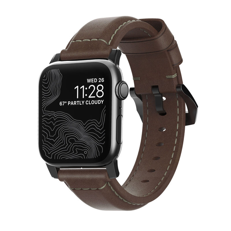 Nomad Traditional Apple Watch Strap | Rustic Brown/Black Hardware