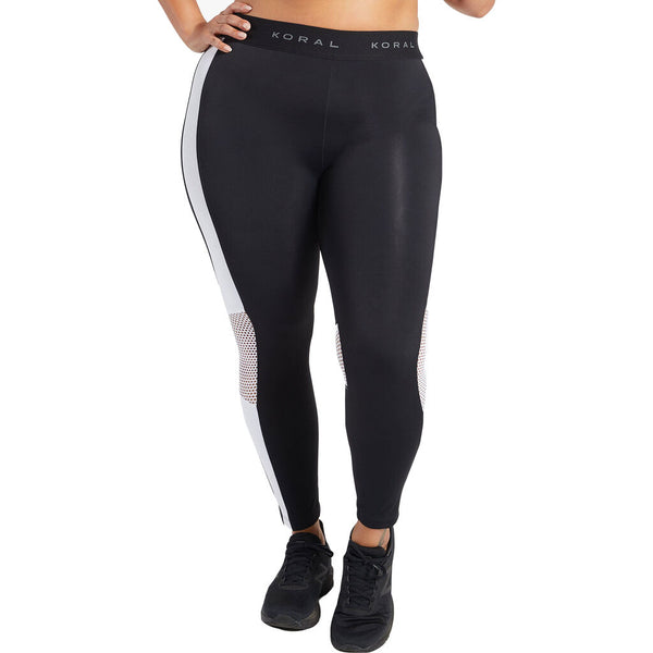 Koral Emblem Blackout High Rise Cropped Legging | Black/White