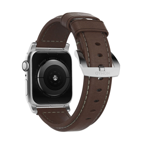 Nomad Traditional Apple Watch Strap | Rustic Brown/Silver Hardware
