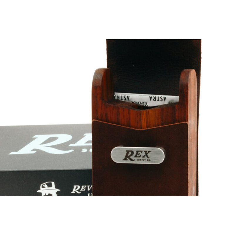 Rex Supply Co Deco Shaving Kit Storage Travel Case for Men | Black Walnut