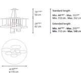 Artemide Mercury Suspension Ceiling LED Light | 2X27W 90CRI DIM 2-WIRE Inox