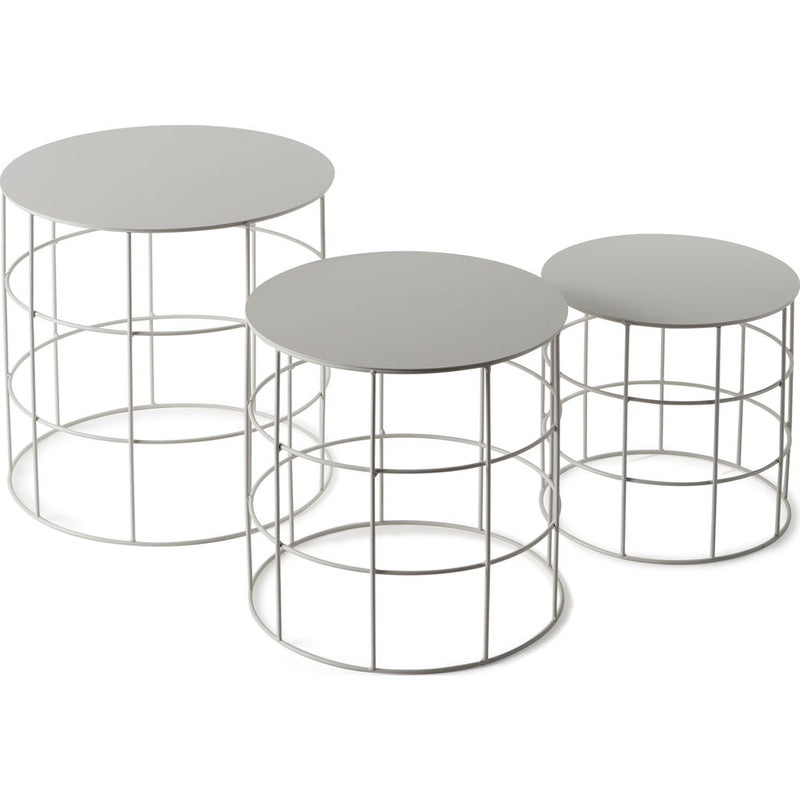 Atipico Set Of 3 Reton Rounded Coffee Tables | Signal White 7000