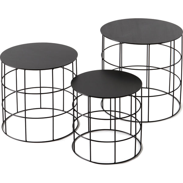 Atipico Set Of 3 Reton Rounded Coffee Tables | Jet Black 7001