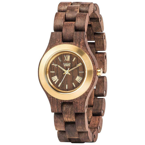 WeWood Criss Metal/Indian Rosewood Watch | Chocolate/Gold - WCMBCGO