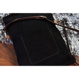 Kiko Leather Fold & Cross Suede/Leather Tote| Black-703-1