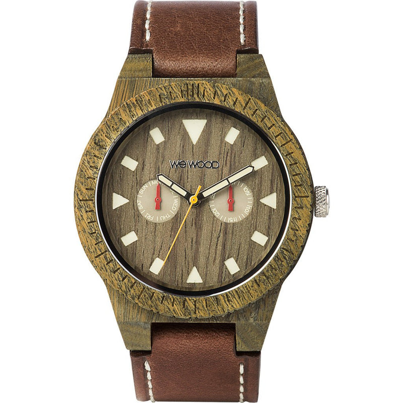 WeWood Leo Leather US Army Wood Watch | Brown WLLAUS