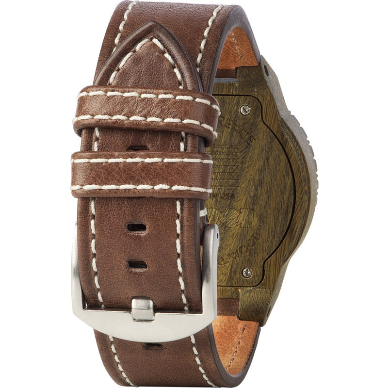 WeWood Leo Leather US Army Wood Watch | Brown WLLAUS