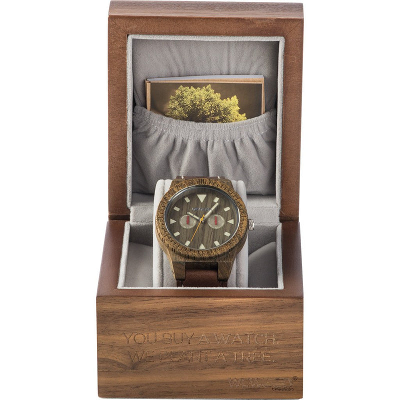 WeWood Leo Leather US Army Wood Watch | Brown WLLAUS