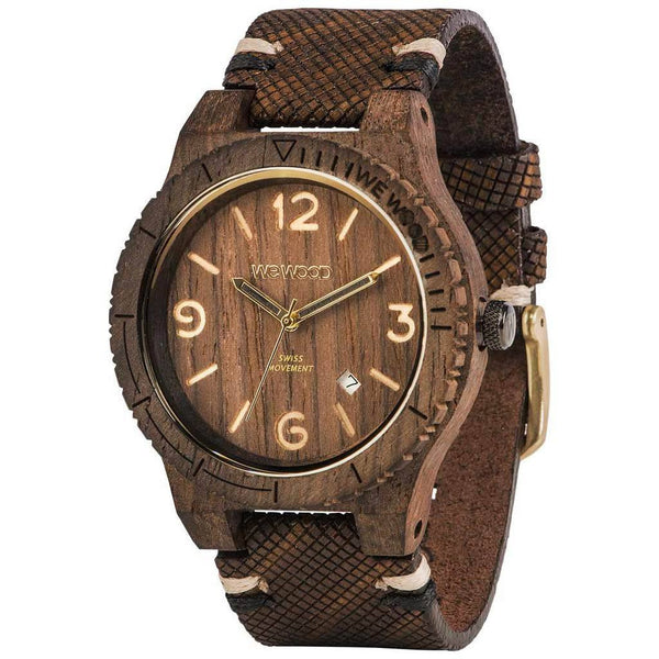 WeWood Alpha Swiss Rough Indian Rosewood Watch | Chocolate-WASWCR