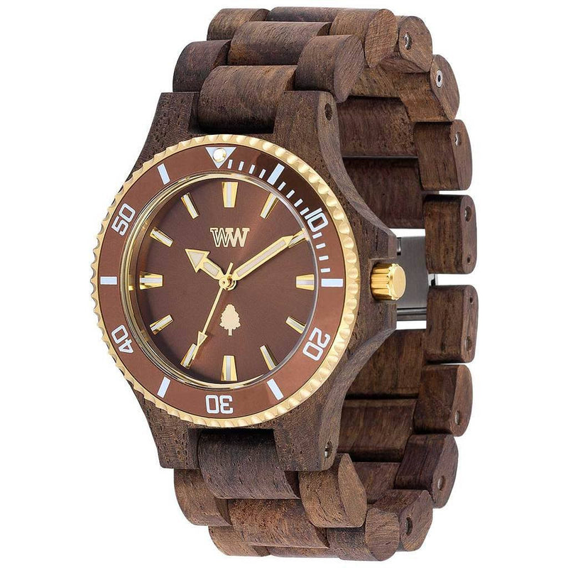 WeWood Date Rough Metal/Indian Rosewood | Chocolate/Brown - WDMBCHR