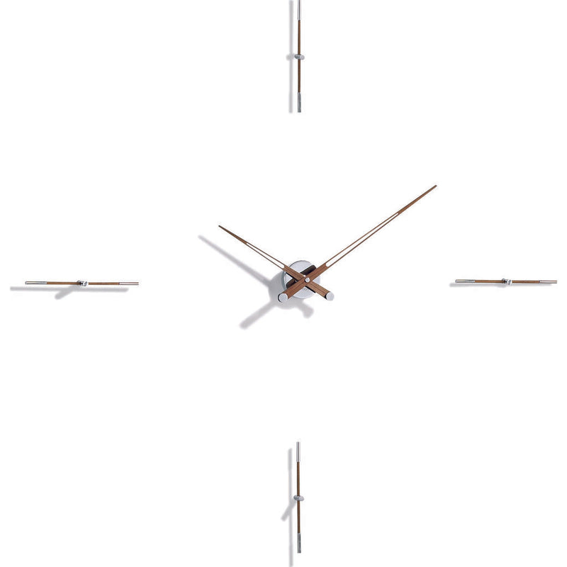 Nomon Merlin 4 N Wall Clock | Chromed Brass/Walnut