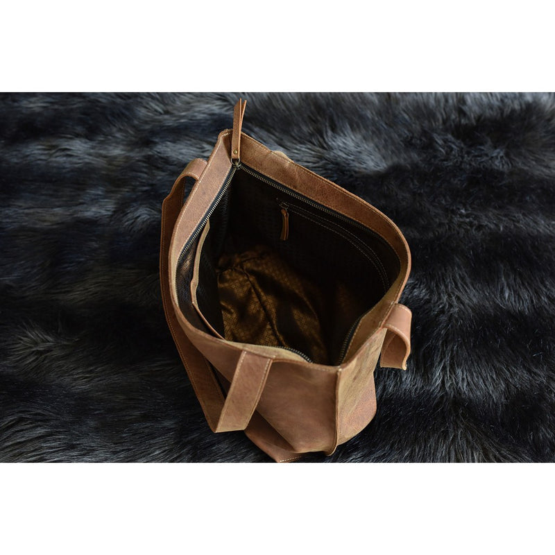 Kiko Leather On The Go Leather Tote | Brown-713-2