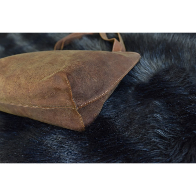 Kiko Leather On The Go Leather Tote | Brown-713-2