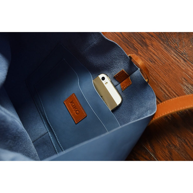 Kiko Leather Seabu Leather Tote | Blue-718-6