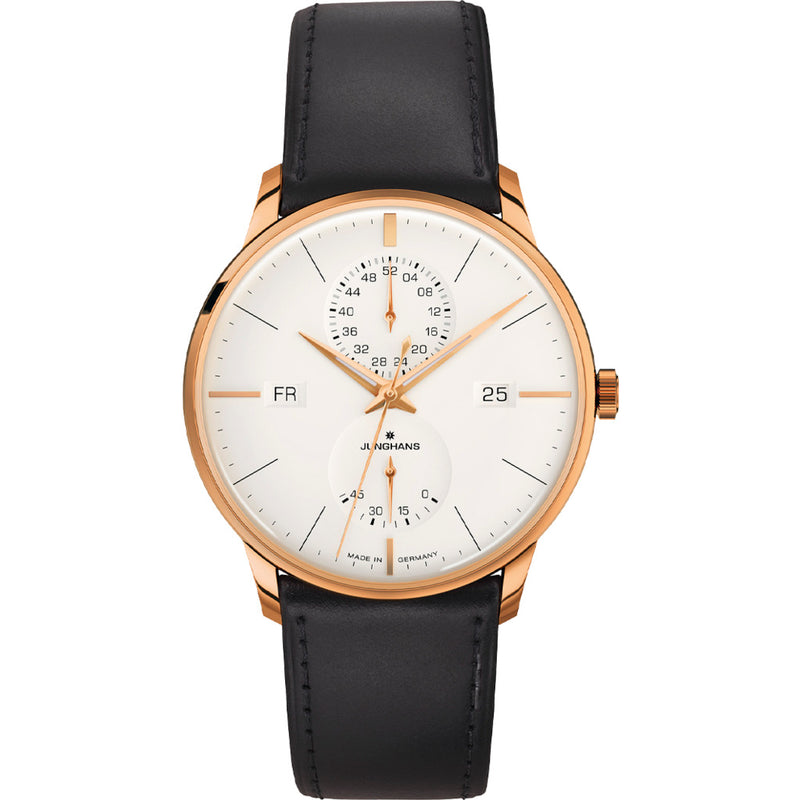 Junghans Meister Agenda Golad Watch | Black Strap 027/7066.01