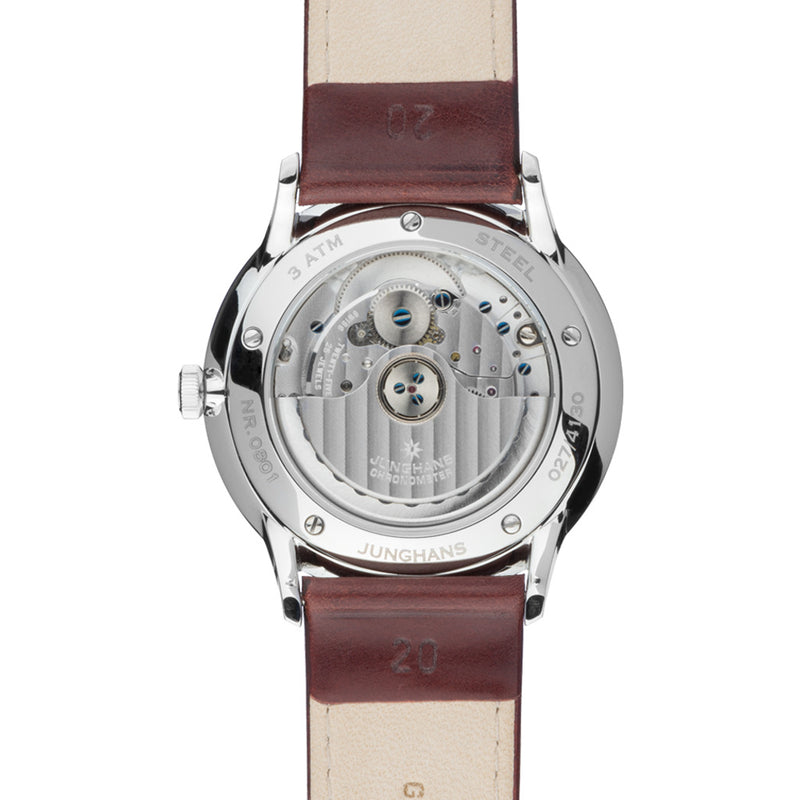 Junghans Meister Chronometer Stainless Steel Watch | Brown Strap 027/4130.00
