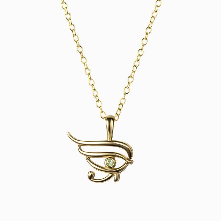 Awe Inspired Eye of Horus Charm Necklace | Standard Cable Chain