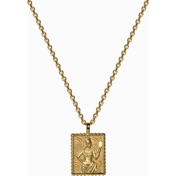 Awe Inspired Mini Oshun Tablet Necklace Adjustable Cable Chain XL 20"-22" | Gold Vermeil