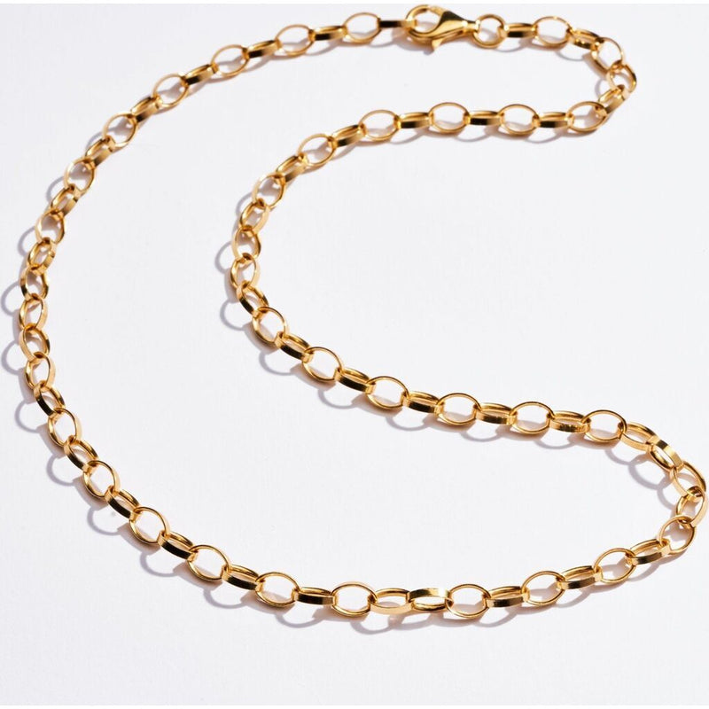 Awe Inspired Oval Cable Link Necklace STANDARD 16"-18" | Gold Vermeil
