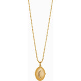 Awe Inspired Diamond Moon Locket Diamon Cut Bead Chain 18"-20" | Gold Vermeil
