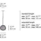 Artemide Meteorite Suspension Max Light | 100W E26 White EXT 15FT