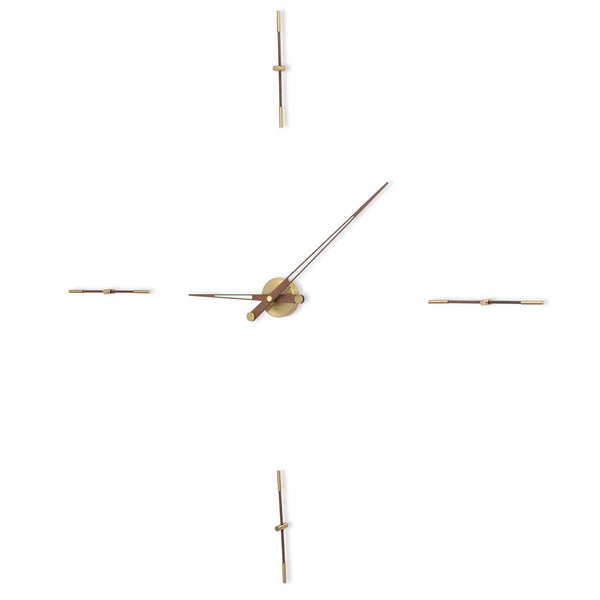 Nomon Merlin 4 G Wall Clock | Brass/Walnut