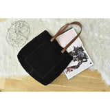 Kiko Leather PCH Suede Tote | Black-731-1